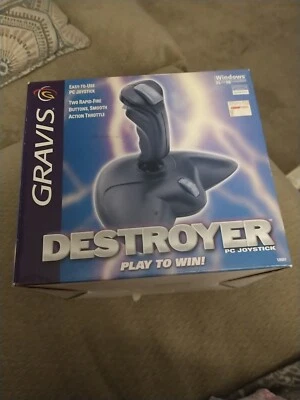 Brand New Black Gravis Destroyer PC Joystick Model #10501 Rapid Fire Buttons - Image 1 of 4