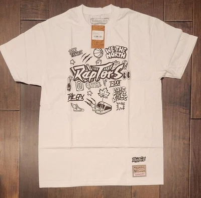 Mitchell & Ness Toronto Raptors Doodle Short Sleeve T-Shirt Sz L NBA - Image 1 of 4