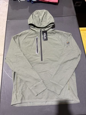 NWT MEN'S RALPH LAUREN RLX 1/2 ZIP HOODIE, SIZE: M, COLOR: GREEN (M9.8) - Image 1 of 3