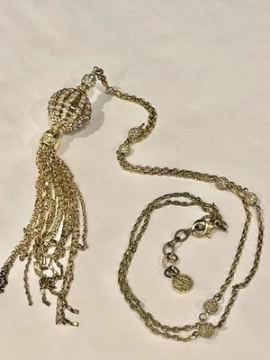 COLAR LILLY PULITZER STARBURST CORRENTE DE OURO BORLA PEDRAS DE CRISTAL - Imagem 1 de 4