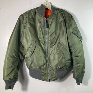 Mens Vintage USAF Nylon Flyers Bomber Jacket XS MA 1 Reversible - Picture 1 of 11