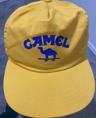 Vintage Camel Cigarette Hat Cap 1980s Adjustable, Yellow , Small/Medium Cotton - image 1 of 4