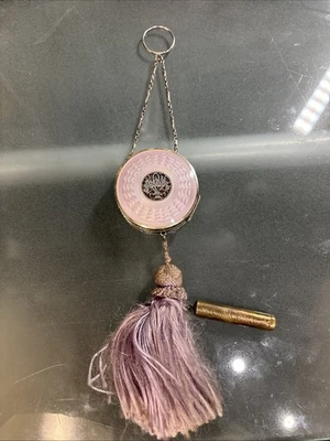 Anillo de dedo esmaltado Guilloche Tango compacto plata .935 Austria con lápiz labial Foto 1 de 4