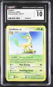 CGC 10 GEM MINT Leafeon 2009 Rising Rivals 45/111 Pokemon Card - Picture 1 of 2