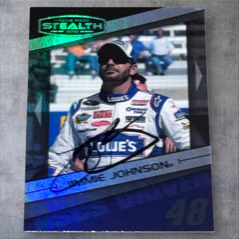 Jimmie Johnson 7-TIME CHAMPION LOWES #48 signed NASCAR HOF card 2011 STEALTH - Image 1 of 1