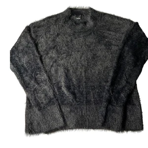 Sanctuary Fuzzy Knit Sweater Women's Small Black Crewneck Long Sleeve - Picture 1 of 5