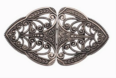 reizende altsilberne Trachten Schliesse aus Metall 70mmx40mm Steg 25mm - Bild 1 von 2