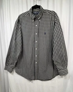 Camisa Ralph Lauren Blake con botones para hombre talla grande a cuadros verde blanco amarillo - Imagen 1 de 24