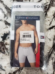 Tommy Hilfiger BIG & TALL 2XL 2er Pack Boxershorts Grau Schwarz Neu mit Etikett 100% Baumwolle - Bild 1 von 3