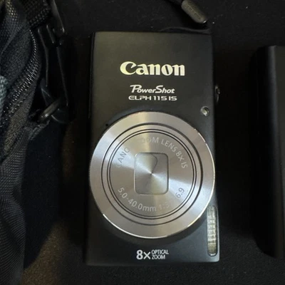 Cámara digital Canon PowerShot ELPH 115 IS 16,0 MP negra - con batería y bolsa Foto 1 de 4