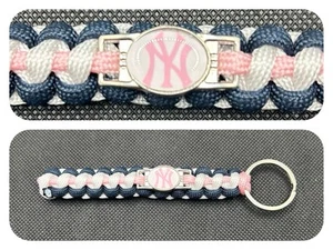 New York Yankees (Pink) Inspired Paracord/Survival Keychain - Picture 1 of 1
