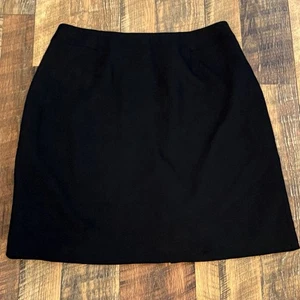 Falda Talbots Mujer 12 Negra 100% Lana Recta Lápiz Abertura Forrada Tela Italiana - Imagen 1 de 8