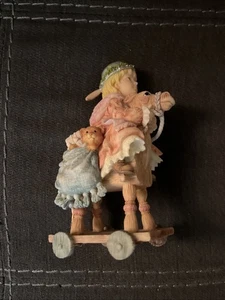 VTG Laura's Attic Figurine 1990's "I Followed A Star" Girl on Camel - Picture 1 of 4