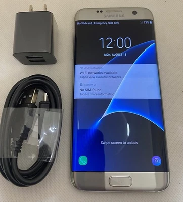 Samsung Galaxy S7 Edge G935V 32GB Verizon/GSM Unlocked-Silver -Good - Image 1 of 3