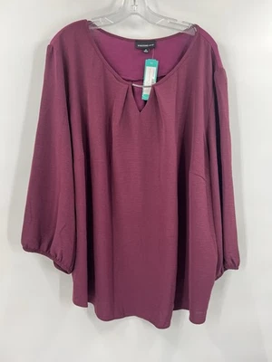 Blusa FORTUNE + IVY Estrella Key Hole Airette nueva fijación de puntada Foto 1 de 4