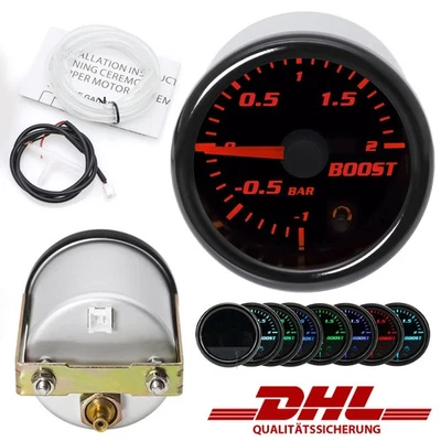 Indicatore pressione di carica auto 52 mm 2 pollici strumento aggiuntivo boost turbocompressore universale - Immagine 1 di 4