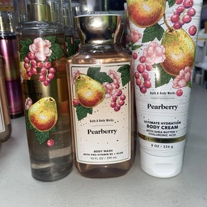 Set of 3 Bath & Body Works PEARBERRY Fine Fragrance Mist, Body Cream Body Wash - Picture 1 of 3