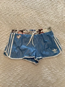 Adidas x Topshop Women’s Runner Shorts Light Blue Rare Vintage Collab Size 10 - Picture 1 of 7