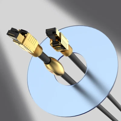 1M Viborg LAN8 Pure Silver Cat 8 RJ45 Ethernet Network Cable Hifi Audio Line - Image 1 of 4