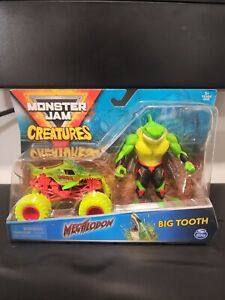 Monster Jam CREATURES Megalodon 1:64 Truck & Big Tooth New Zombie Invasion