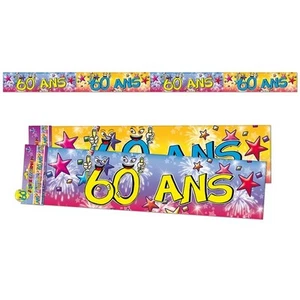 Banderole Guirlande Bannière 60 Ans ANNIVERSAIRE MARIAGE Décoration de Salle - Picture 1 of 1