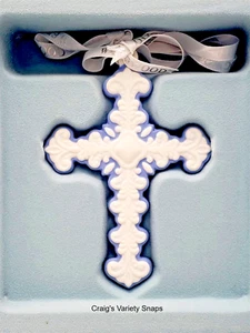 Wedgwood Blue Jasperware Cross Ornament - Boxed - Picture 1 of 7
