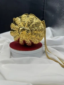 Unique VANGLO round gold tone vintage shoulder bag. - Picture 1 of 19