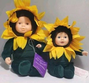 2 Anne Geddes Baby Sonnenblume Puppe Set Blumentopf Babys 6 & 9 cm Garten - Bild 1 von 13