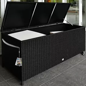 CASARIA® Gartenbox Auflagenbox Polyrattan 2 Rollen Gasdruckfeder Garten Truhe - Bild 1 von 12