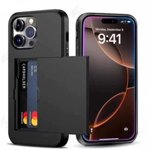 Coque de Protection iPhone Porte Cartes Résistante Renforcée Stockage 2 Cartes - Photo 1 sur 17