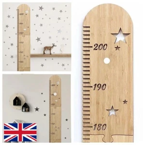Children Height Growth Chart Ruler Kids Height Measure Wall Splicing Wood Craft - Picture 1 of 7