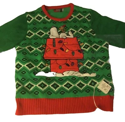 Spencer's Workshop Peanuts Christmas Sweater Size Large Light Up And Sound - Imagem 1 de 4