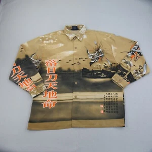 Vintage Anime Sword Fight Shirt Men’s XL Button Up Long Sleeve All Over Print - Picture 1 of 8
