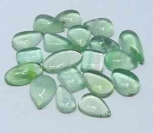 19 PCS 139 CTS LOT NATURAL GREEN FLUORITE MIX CABOCHON JEWELLERY GEMSTONES LO-85 - Picture 1 of 13