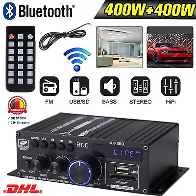 HiFi Verstärker Bluetooth 800W Party Musik Equipment AMP Anlage Stereo Audio NEU - Bild 1 von 4