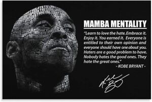 BREN Motivational Quote Black White Artwork Poster Mamba Mentality Canvas Wall A
