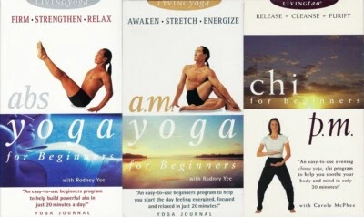 Living Yoga/Chi:  'Abs/A.M./P.M Yoga for Beginners' with Rodney Yee (VHS, 1998) - Image 1 of 4