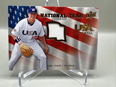 Camiseta deportiva de la selección nacional 2008 Upper Deck Justin Smoak RC #USA-JS Foto 1 de 2