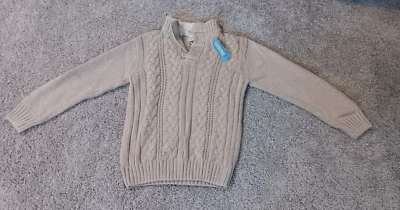 Suéter Pullover Gymboree Caqui Color Tostado con Cuello Sherpa Niños 10-12 NUEVO NUEVO CON ETIQUETAS Foto 1 de 4