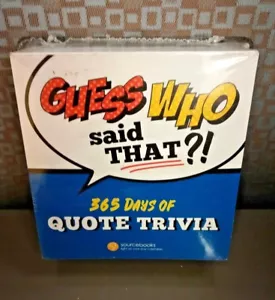 Guess Who Said that Boxed Calendar 365 Days of Quote Trivia Questions Sealed - Imagen 1 de 4