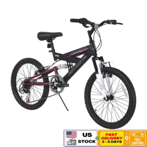 20 Inch Girls Mountain Bike Dual Suspension 6 Speed Kickstand Adventure Cycling - Picture 1 of 12