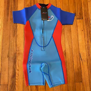 DIVE&SAIL Boys 2.5mm Neoprene Shark Printed Shorty Back Zip Wetsuit XL - Picture 1 of 7