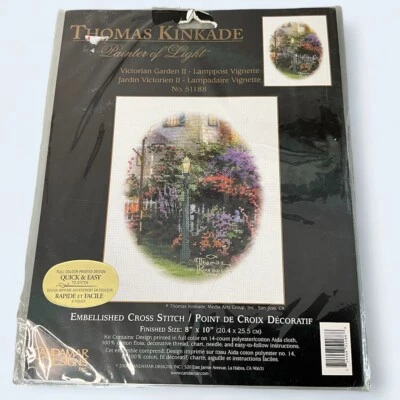 Kit de punto de cruz Candamar Designs Thomas Kinkade jardín victoriano farola 51188 Foto 1 de 4