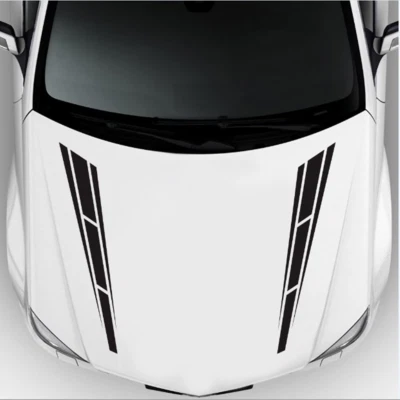 Racing Sport Stripe Graphics Stickers Vinyl Decals Decoration Kit For Car Bonnet - Image 1 of 4