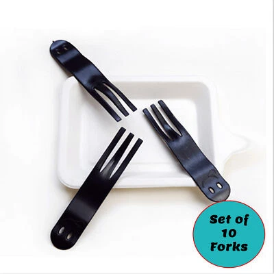 Black Disposable Small Smiley Face Plastic Events Party Forks Utensils Tableware - Image 1 of 2