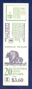 US 1880-1889a BK 137, American Wildlife, Plate #6, Complete Booklet/20 Mint NH - Picture 1 of 2