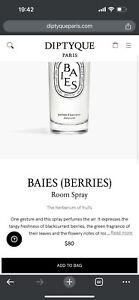 Diptyque Baies / Berries Room Spray 5.1 Fl oz/150ml *New with Box*
