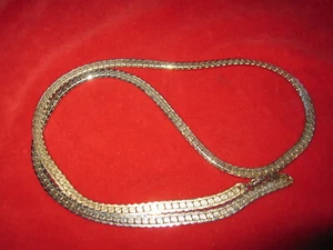 Vintage Gold Tone Chain Link Flat Style Necklace 30" - Picture 1 of 10