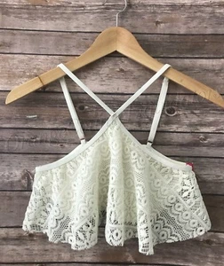 Women's Vanilla Beach Ivory Lace High neck Swim Top Size S Small swimwear bikini - Picture 1 of 12