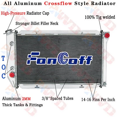 390 3Row Aluminum Radiator For 72-79 Ford RANCHERO TORINO/Mercury COUGAR MONTEGO Foto 1 de 4